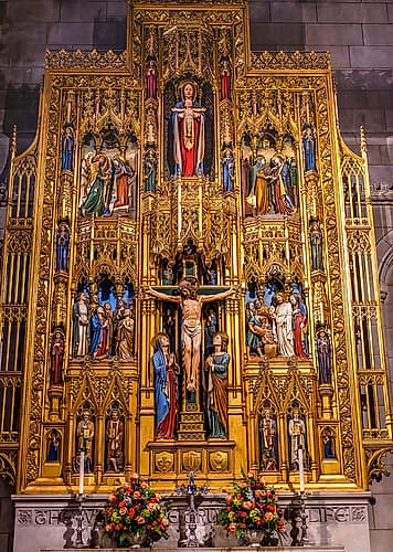 Altar, Washington National Cathedral, Washington DC. Construction started 1907. Architecture Print